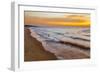 USA, Michigan, Paradise, Whitefish Bay Beach with Waves at Sunrise-Frank Zurey-Framed Photographic Print