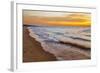 USA, Michigan, Paradise, Whitefish Bay Beach with Waves at Sunrise-Frank Zurey-Framed Photographic Print