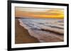 USA, Michigan, Paradise, Whitefish Bay Beach with Waves at Sunrise-Frank Zurey-Framed Photographic Print