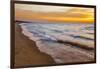 USA, Michigan, Paradise, Whitefish Bay Beach with Waves at Sunrise-Frank Zurey-Framed Photographic Print