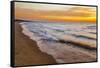 USA, Michigan, Paradise, Whitefish Bay Beach with Waves at Sunrise-Frank Zurey-Framed Stretched Canvas