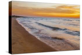 USA, Michigan, Paradise, Whitefish Bay Beach with Waves at Sunrise-Frank Zurey-Stretched Canvas