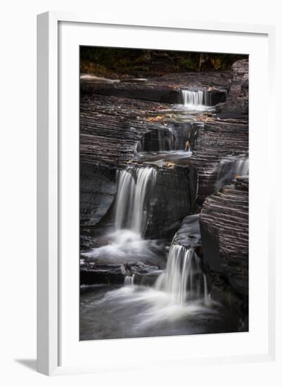 USA, Michigan, Upper Peninsula. Waterfalls in the Presque Isle River-Don Grall-Framed Photographic Print