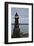 USA, Michigan. Yard decoration lighthouse on Munising Bay.-Anna Miller-Framed Photographic Print