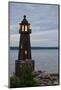 USA, Michigan. Yard decoration lighthouse on Munising Bay.-Anna Miller-Mounted Photographic Print