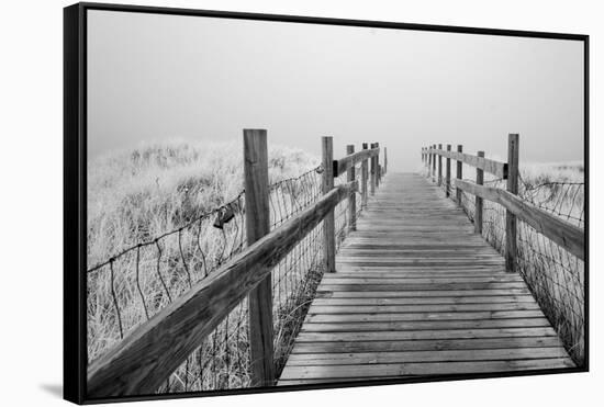 USA, Minnesota, Duluth, Park Point, Boardwalk over Dunes-Peter Hawkins-Framed Stretched Canvas