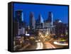 USA, Minnesota, Minneapolis, City Skyline from Interstate Highway I-35W-Walter Bibikow-Framed Stretched Canvas