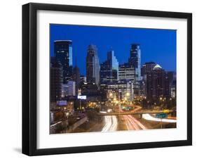 USA, Minnesota, Minneapolis, City Skyline from Interstate Highway I-35W-Walter Bibikow-Framed Photographic Print