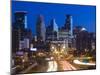 USA, Minnesota, Minneapolis, City Skyline from Interstate Highway I-35W-Walter Bibikow-Mounted Photographic Print