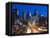 USA, Minnesota, Minneapolis, City Skyline from Interstate Highway I-35W-Walter Bibikow-Framed Stretched Canvas