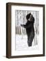 USA, Minnesota, Sandstone, Black Bear Scratching an Itch-Hollice Looney-Framed Photographic Print