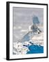 USA, Minnesota, Vermillion. Snowy Owl Landing on Snow-Bernard Friel-Framed Premium Photographic Print