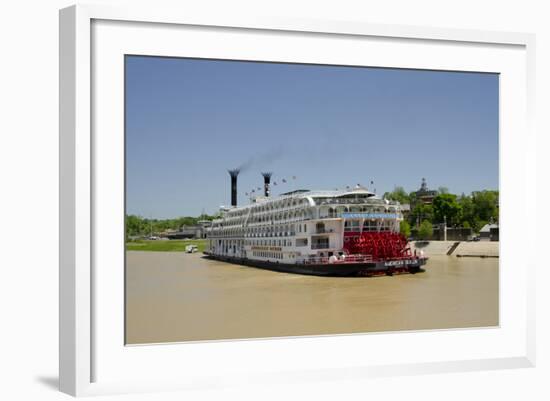 USA, Mississippi, Vicksburg. American Queen cruise paddlewheel boat.-Cindy Miller Hopkins-Framed Photographic Print