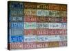 USA, Missouri, Route 66, Near Carthage, Car Number Plates-Alan Copson-Stretched Canvas