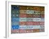 USA, Missouri, Route 66, Near Carthage, Car Number Plates-Alan Copson-Framed Photographic Print