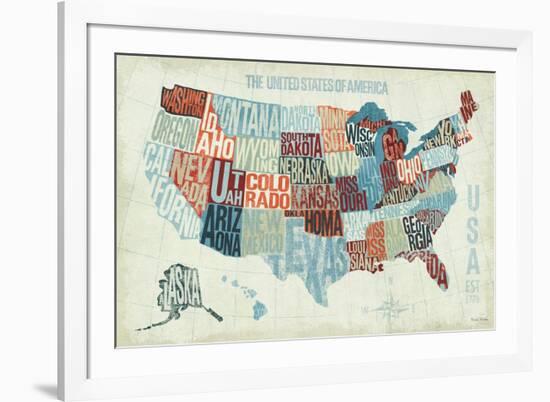 USA Modern Blue-Michael Mullan-Framed Art Print