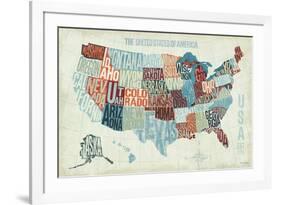 USA Modern Blue-Michael Mullan-Framed Art Print