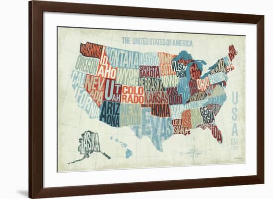 USA Modern Blue-Michael Mullan-Framed Art Print