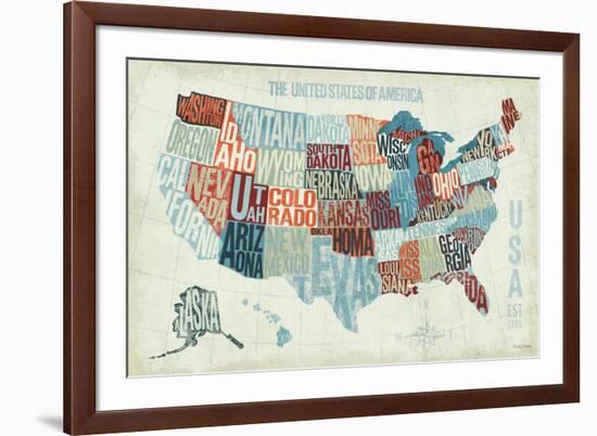 USA Modern Blue-Michael Mullan-Framed Art Print