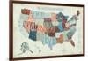 USA Modern Blue-Michael Mullan-Framed Art Print