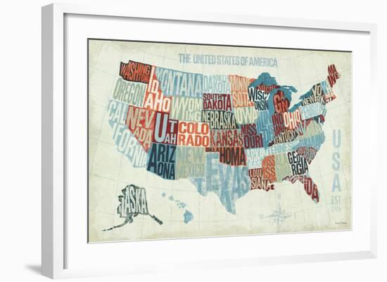 USA Modern Blue-Michael Mullan-Framed Art Print