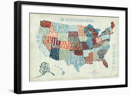 USA Modern Blue-Michael Mullan-Framed Art Print