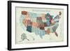 USA Modern Blue-Michael Mullan-Framed Art Print