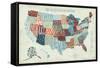 USA Modern Blue-Michael Mullan-Framed Stretched Canvas