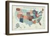 USA Modern Blue-Michael Mullan-Framed Art Print