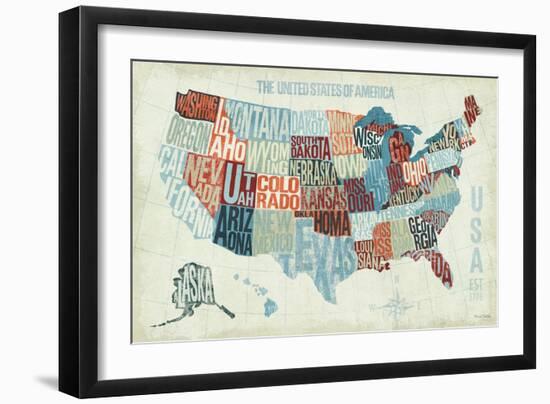 USA Modern Blue-Michael Mullan-Framed Art Print