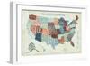 USA Modern Blue-Michael Mullan-Framed Art Print