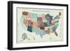 USA Modern Blue-Michael Mullan-Framed Premium Giclee Print