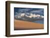 USA, Mojave Trails National Monument, California. Windblown sand dune and clouds.-Judith Zimmerman-Framed Photographic Print