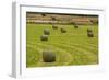 Usa, Montana. Bales, or Rounds, of hay in a field that has just been harvested.-Tom Haseltine-Framed Photographic Print