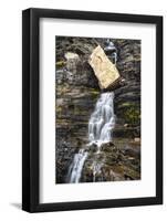 USA, Montana. Boulder and waterfall in Glacier National Park.-Judith Zimmerman-Framed Photographic Print