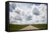 USA, Montana, Garfield County, Highway 200 with storm clouds.-Jamie & Judy Wild-Framed Stretched Canvas