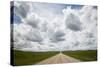 USA, Montana, Garfield County, Highway 200 with storm clouds.-Jamie & Judy Wild-Stretched Canvas