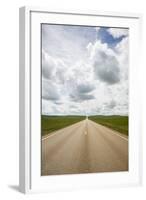 USA, Montana, Garfield County, Highway 200 with storm clouds.-Jamie & Judy Wild-Framed Photographic Print