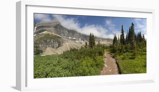 USA, Montana, Glacier National Park. Hiking trail and landscape.-Don Grall-Framed Photographic Print