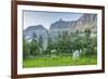 USA, Montana, Glacier National Park. Mountain goat grazing in meadow.-Jaynes Gallery-Framed Photographic Print