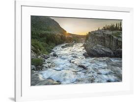 USA, Montana, Glacier National Park. Swiftcurrent Falls stream at sunrise.-Jaynes Gallery-Framed Photographic Print