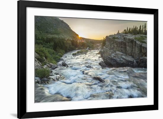 USA, Montana, Glacier National Park. Swiftcurrent Falls stream at sunrise.-Jaynes Gallery-Framed Photographic Print