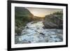 USA, Montana, Glacier National Park. Swiftcurrent Falls stream at sunrise.-Jaynes Gallery-Framed Photographic Print