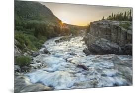 USA, Montana, Glacier National Park. Swiftcurrent Falls stream at sunrise.-Jaynes Gallery-Mounted Photographic Print