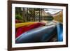 USA, Montana, Glacier National Park. Two Medicine Lake with Canoes in Foreground-Rona Schwarz-Framed Photographic Print