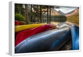USA, Montana, Glacier National Park. Two Medicine Lake with Canoes in Foreground-Rona Schwarz-Framed Photographic Print
