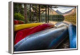 USA, Montana, Glacier National Park. Two Medicine Lake with Canoes in Foreground-Rona Schwarz-Framed Photographic Print