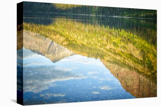 USA, Montana, Glacier National Park. Two Medicine Lake with Mountain Reflections-Rona Schwarz-Stretched Canvas