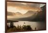 USA, Montana, Glacier NP. Sunrise pierces clouds over St. Mary Lake.-Don Grall-Framed Photographic Print