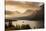 USA, Montana, Glacier NP. Sunrise pierces clouds over St. Mary Lake.-Don Grall-Stretched Canvas